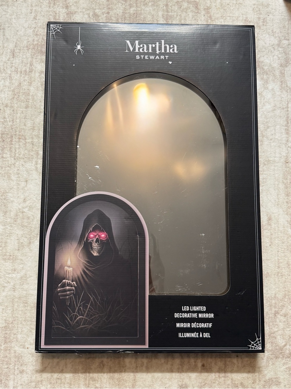 Martha Stewart Viral Halloween LED Grim Reaper Mirror Blinking Eyes HTF NIB